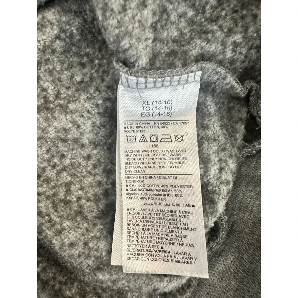 Kids Old Navy Pokemon Gray Hoodie XL 14-16 Pikachu Charmander Bulbasaur Squirtle
